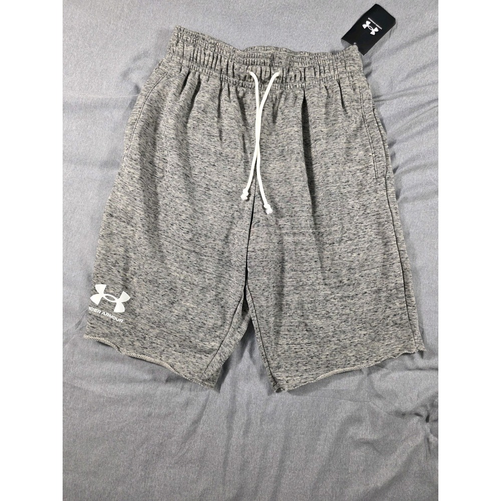 NWT Under Armour Rival Terry Shorts w/pockets Men's Small Heathered Gray